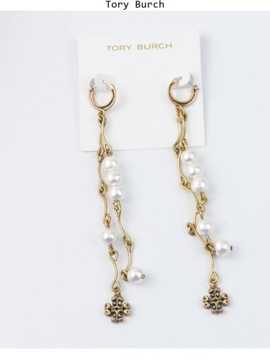 Tory Burch Roxanne Circle Stud Earrings Rolled Brass/Pale  Tory Burch Earrings(Brand New)